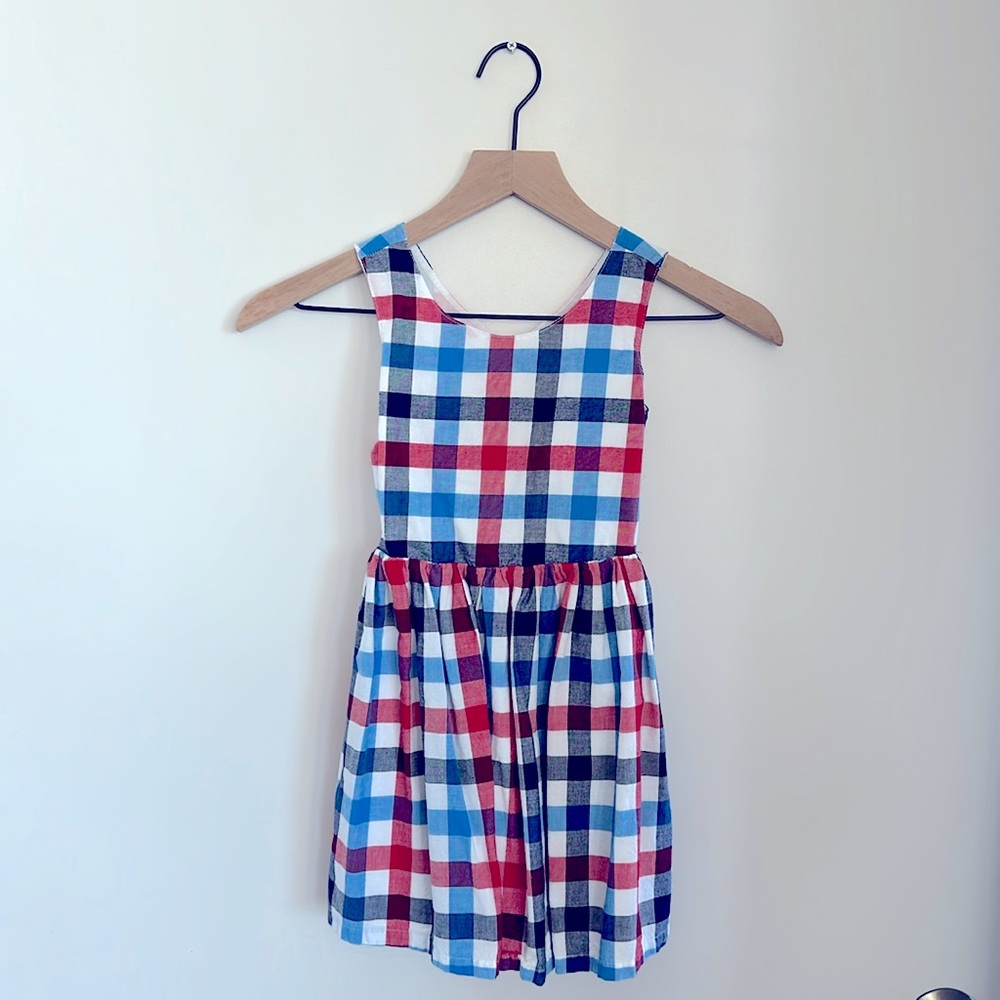 Little Girls Summer Dress Red White Blue Checker Cat & Jack